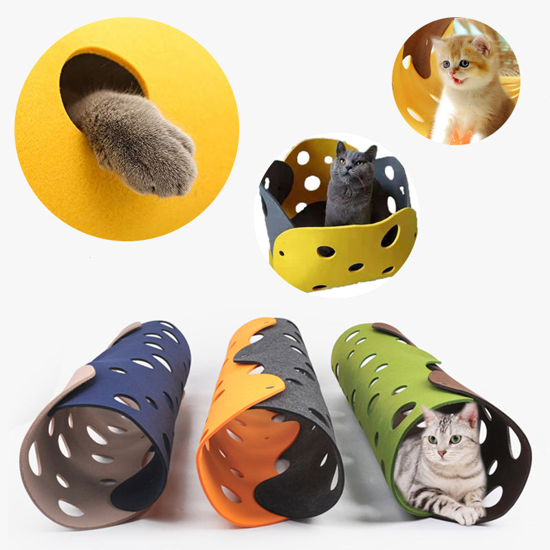 Collapsible Felt Cat Tunnel Nest Interactive Toys