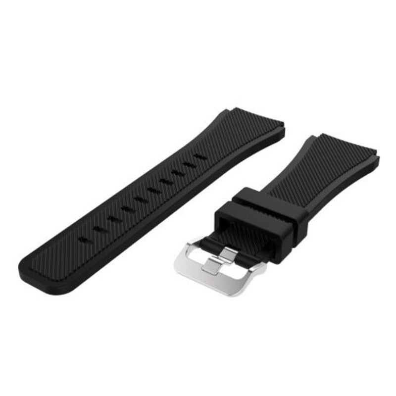 22Mm Silicone Watch Band Wrist Strap For Samsung Gear S3 Frontier Classic Black