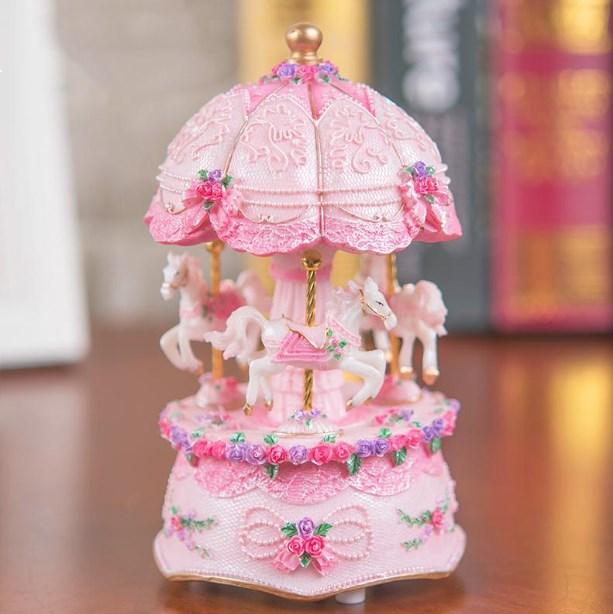 Light Up Carousel Music Box