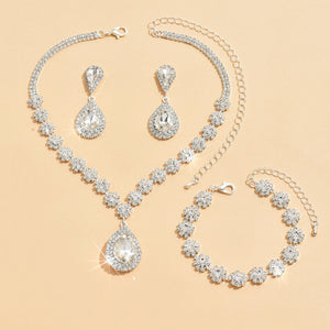 Veile Studios Fashion Jewelry Bridal Suit Necklace Ear Bracelet Three Piece Set