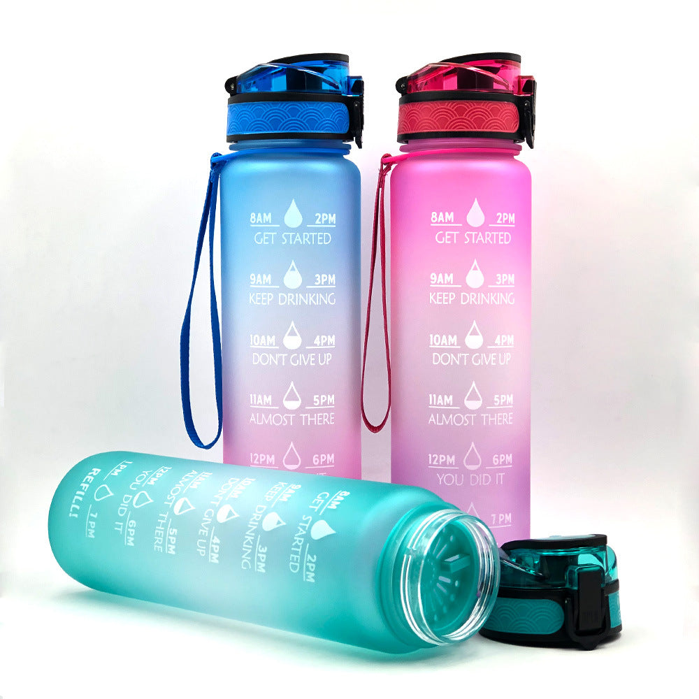 1 Litre Tritan Water Bottle With Time Marker For Sports And Fitness Activities