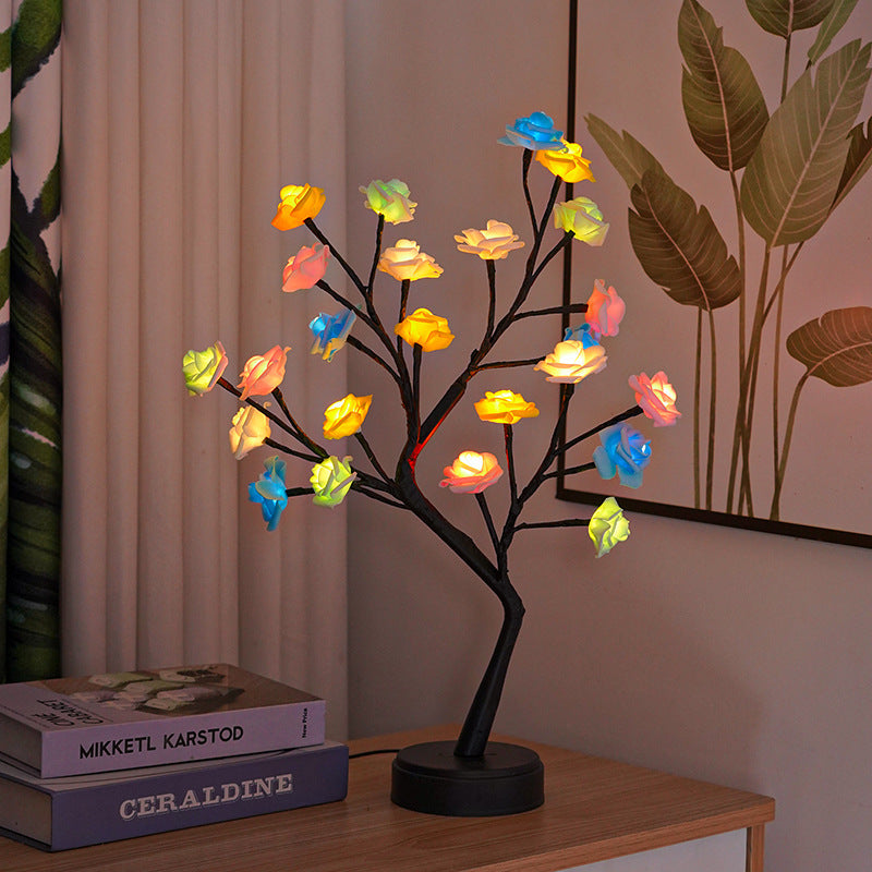 Table Lamp Flower Tree Rose Usb Operated Night Light For Home Wedding Decoration