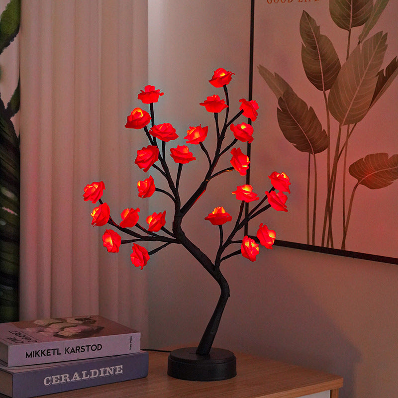 Table Lamp Flower Tree Rose Usb Operated Night Light For Home Wedding Decoration