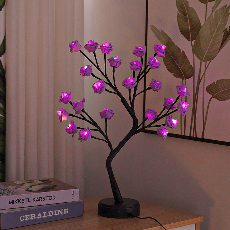 Table Lamp Flower Tree Rose Usb Operated Night Light For Home Wedding Decoration