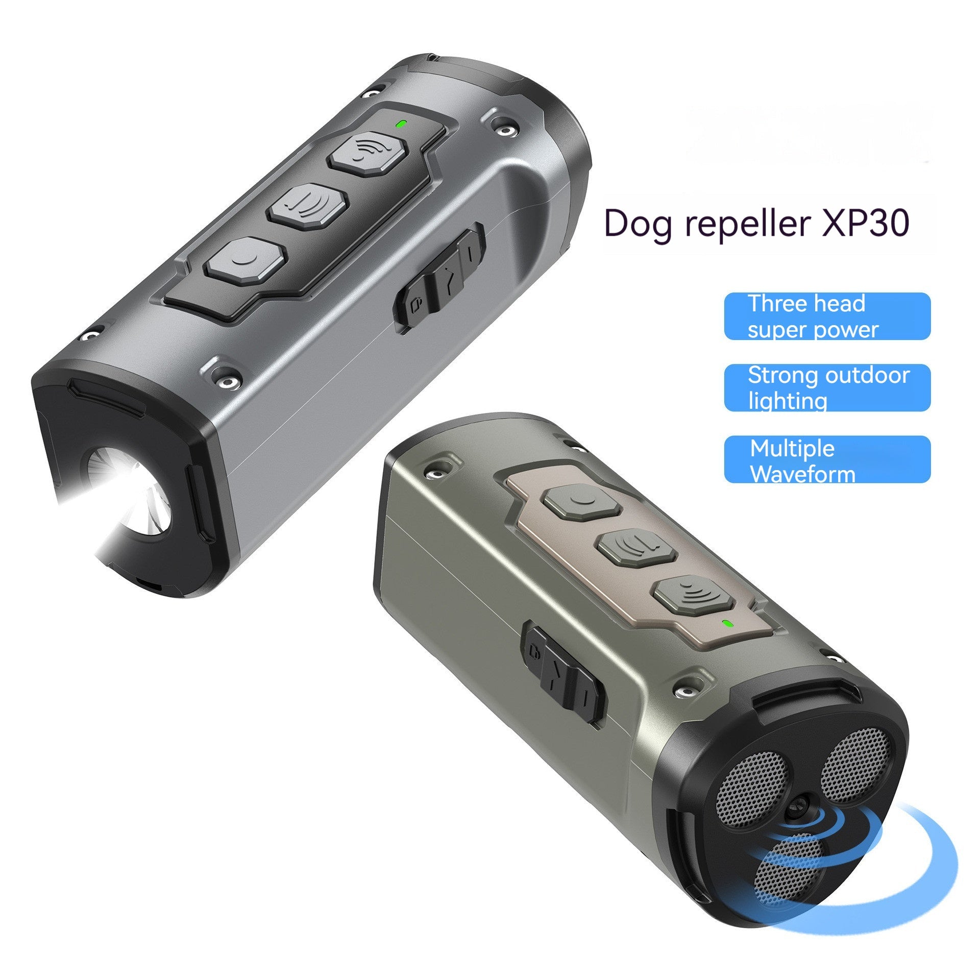 Dog Drive Ultrasonic Three Head Bark Plug Torch Anti Deterrent Device