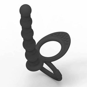 House Of Dasein Black Double Penetration Cock Ring Strapon Anal Beads Dildo Butt Plug