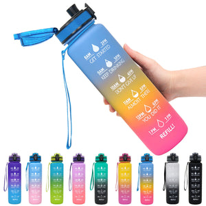 1 Litre Tritan Water Bottle With Time Marker For Sports And Fitness Activities