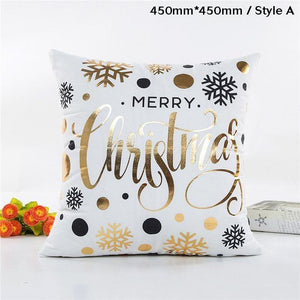 Decorative Gold And White Soft Christmas Cushion Covers