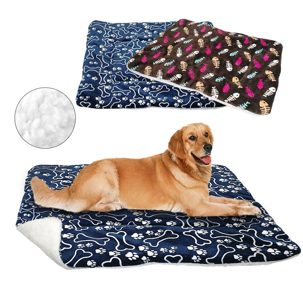 Soft Warm Dog Bed Pet Cushion Fleece Mat