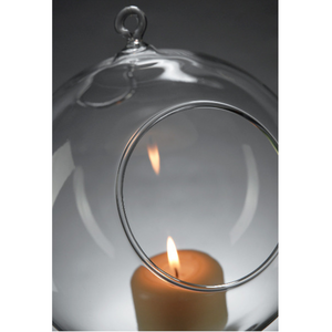 24 Bulk Buy Of Hanging Clear Glass Ball Tealight Candle Holder - 8Cm Diameter / High Wedding Globe Decoration Terrarium