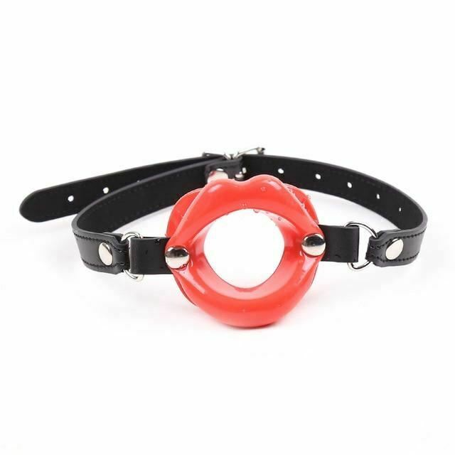 Open Mouth Rubber Lips Gag Slave Training Bondage Restraints