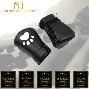 House Of Dasein Puppy Mittens Dog Gloves Hand Fist Bondage Pet Roleplay Bdsm Restraints