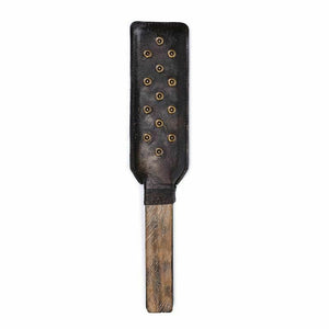 House Of Dasein Vintage Leather Bronze Studded Spanking Paddle Bdsm Impact Play