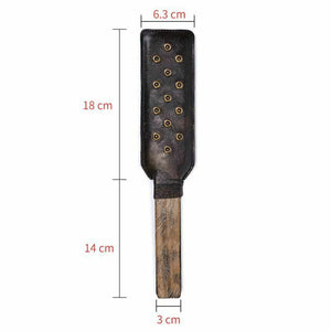 House Of Dasein Vintage Leather Bronze Studded Spanking Paddle Bdsm Impact Play