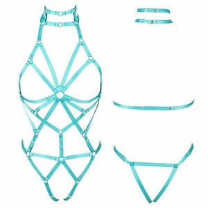 Red Elastic Sexy Harness Bondage Body Cage Accessories Erotic Lingerie Women Bdsm