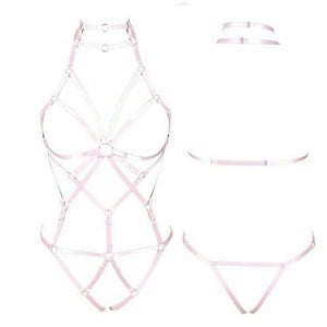 Red Elastic Sexy Harness Bondage Body Cage Accessories Erotic Lingerie Women Bdsm