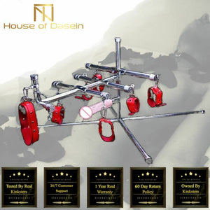 Stainless Steel Bondage Frame Torture Device Leather Bdsm With Dildo Sex Furniture