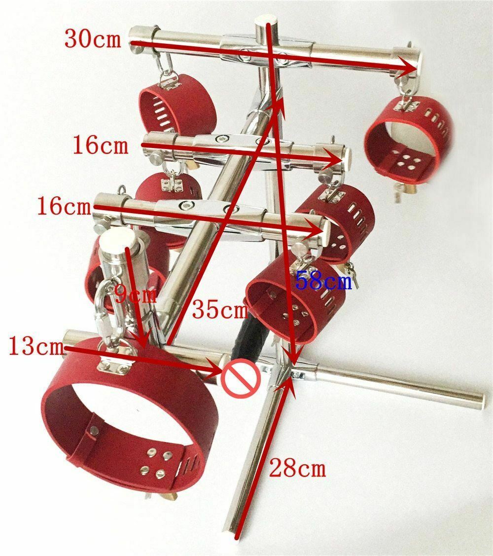 Stainless Steel Bondage Frame Torture Device Leather Bdsm With Dildo Sex Furniture