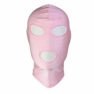 Pink Purple Bdsm Stretchy Hood Open Mouth Holes Full Mask Bondage Restraints