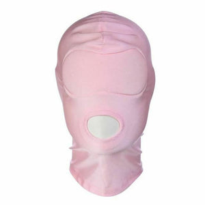 Pink Purple Bdsm Stretchy Hood Open Mouth Holes Full Mask Bondage Restraints