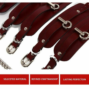 House Of Dasein Genuine Leather Bondage Bdsm Luxury Restraints Kit Kitten Mask Leash