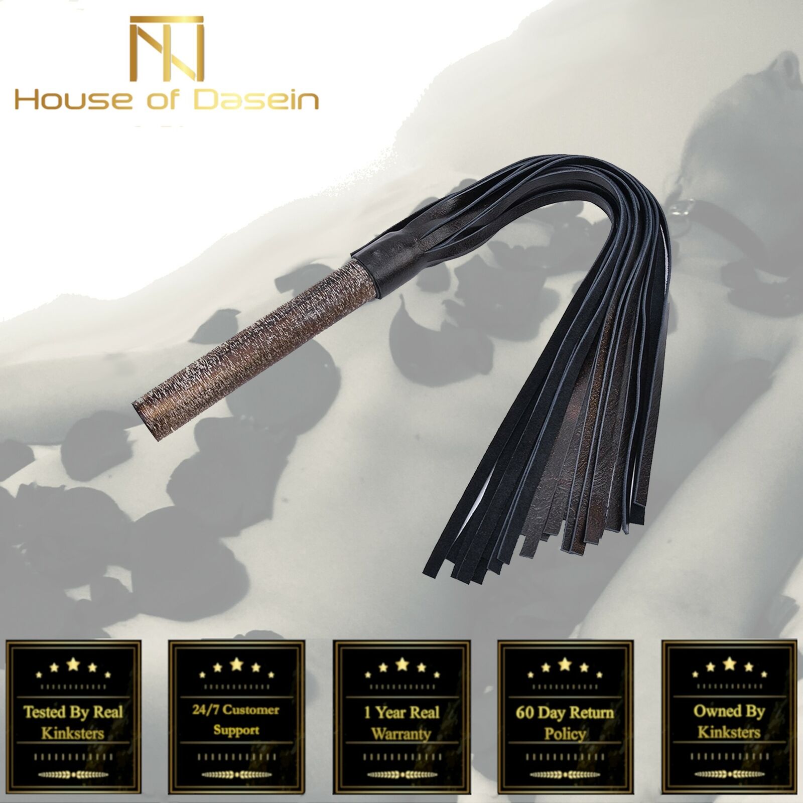 House Of Dasein Vintage Leather Real Wood Flogger Spanking Paddle Bdsm Impact Toy