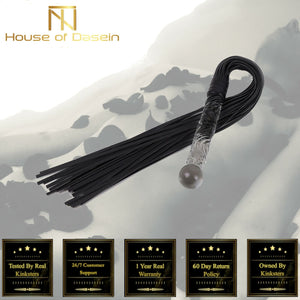 House Of Dasein Bdsm Flogger Glass Dildo Handle Sex Whip Impact Play Spanking Fetish