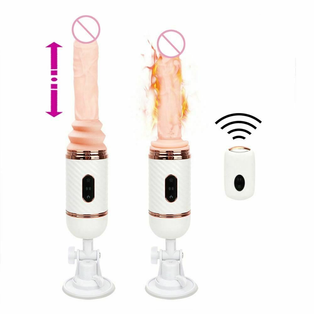 Wireless Sex Machine Automatic Heating Realistic Dildo Vibrator Masturbation