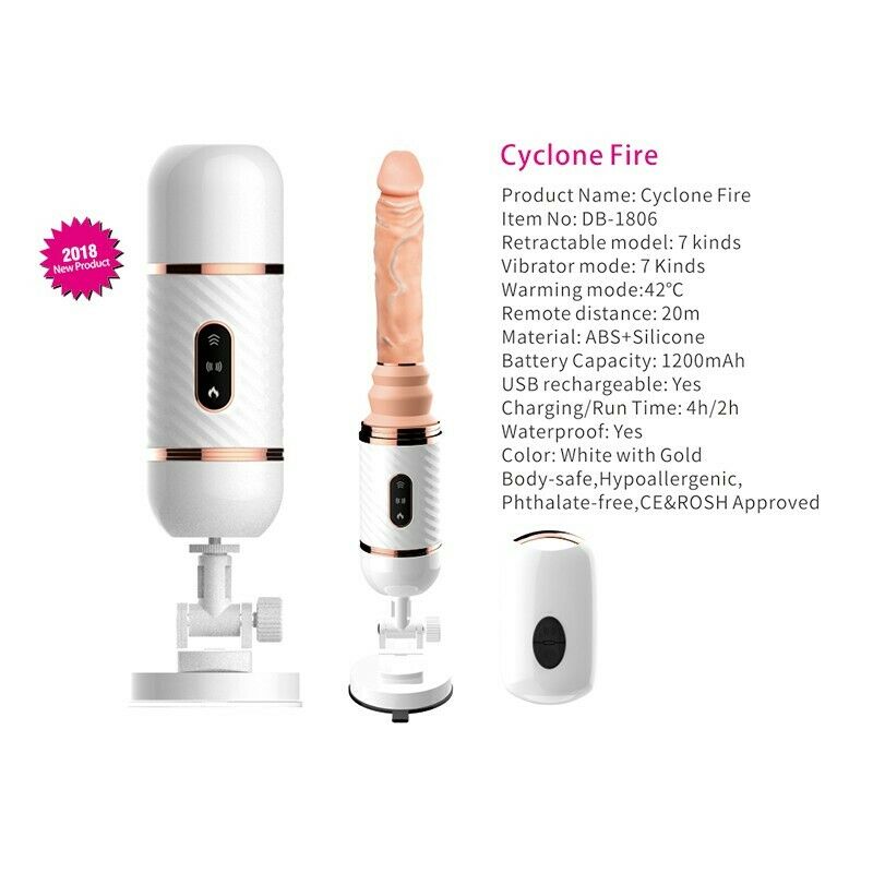 Wireless Sex Machine Automatic Heating Realistic Dildo Vibrator Masturbation