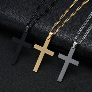 Veile Studios Classic Cross Necklace Men's Pendant Fashion Stainless Steel Jewelry Accessories