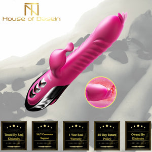 Heating Rabbit Vibrator With Flicking G Spot Stimulation Thrusting Orgasm