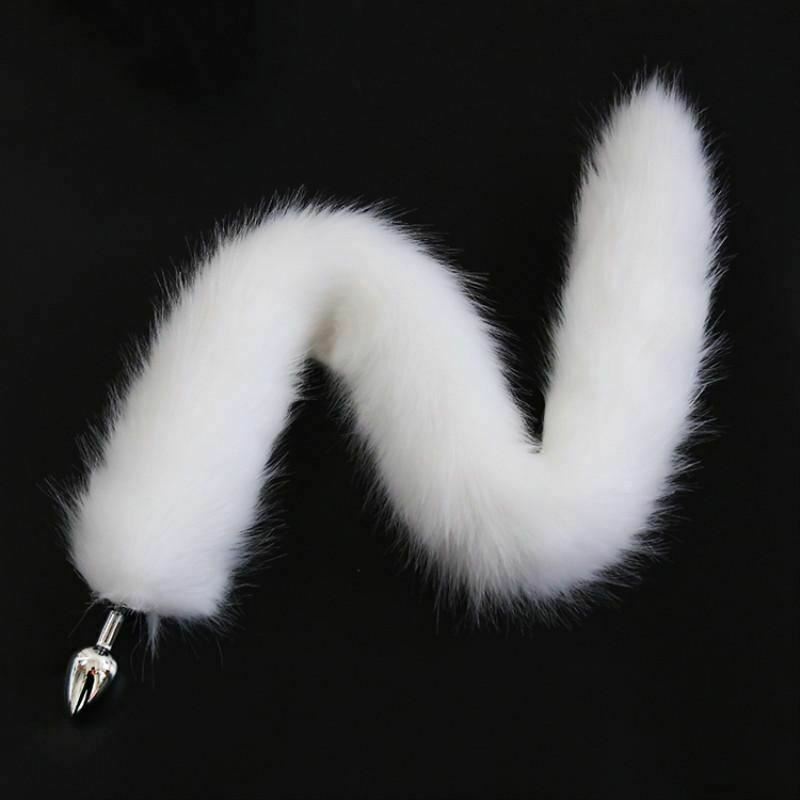 Fox Cosplay Anal Butt Plug Tail Nipple Clamps Ears Set Pet Play Bdsm