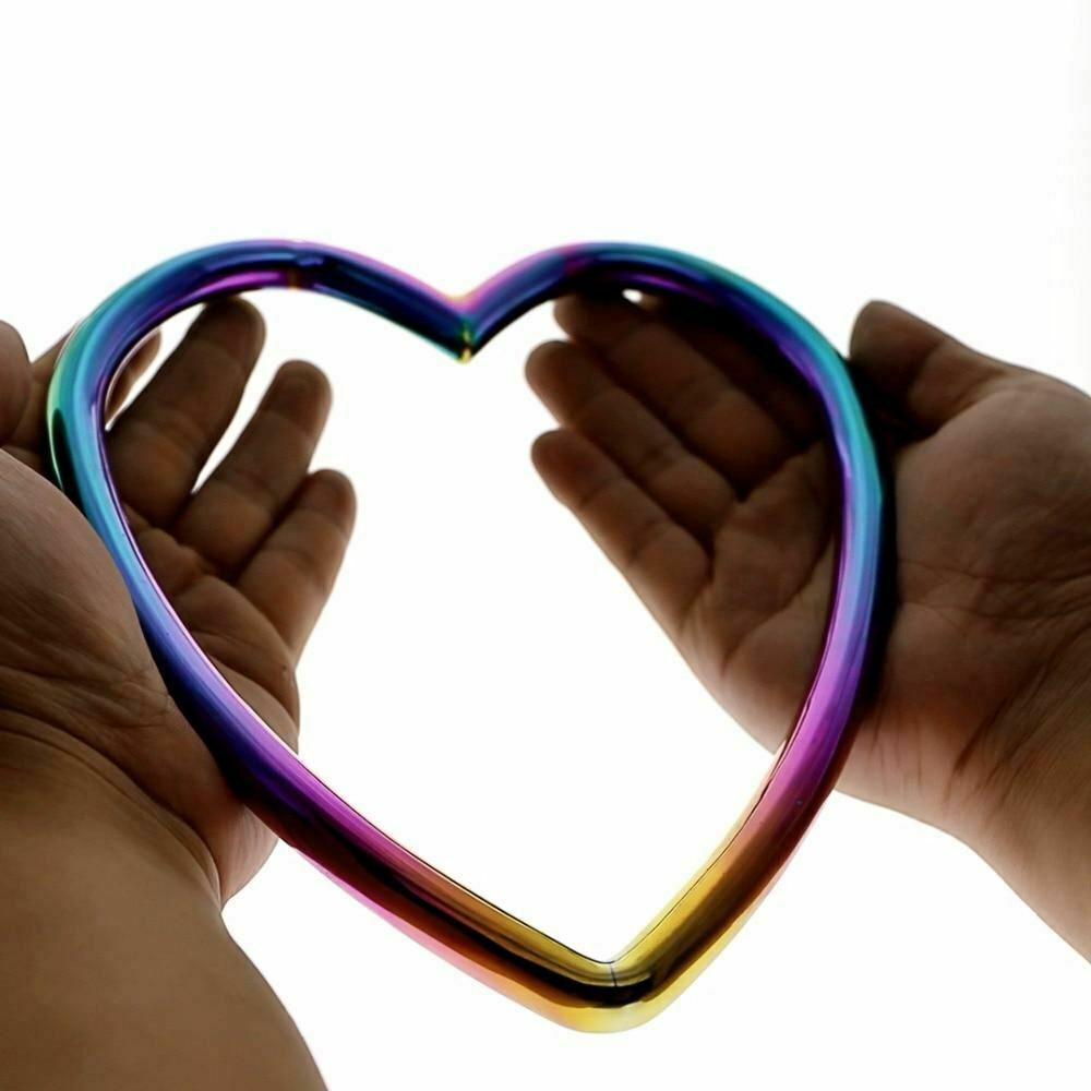 Rainbow Heart Shibari Stainless Steel Bondage Suspension Ring Bdsm