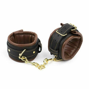 Soft Padded Black Brown Wrist Ankle Cuffs Bdsm Bondage Restraints