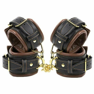 Soft Padded Black Brown Wrist Ankle Cuffs Bdsm Bondage Restraints