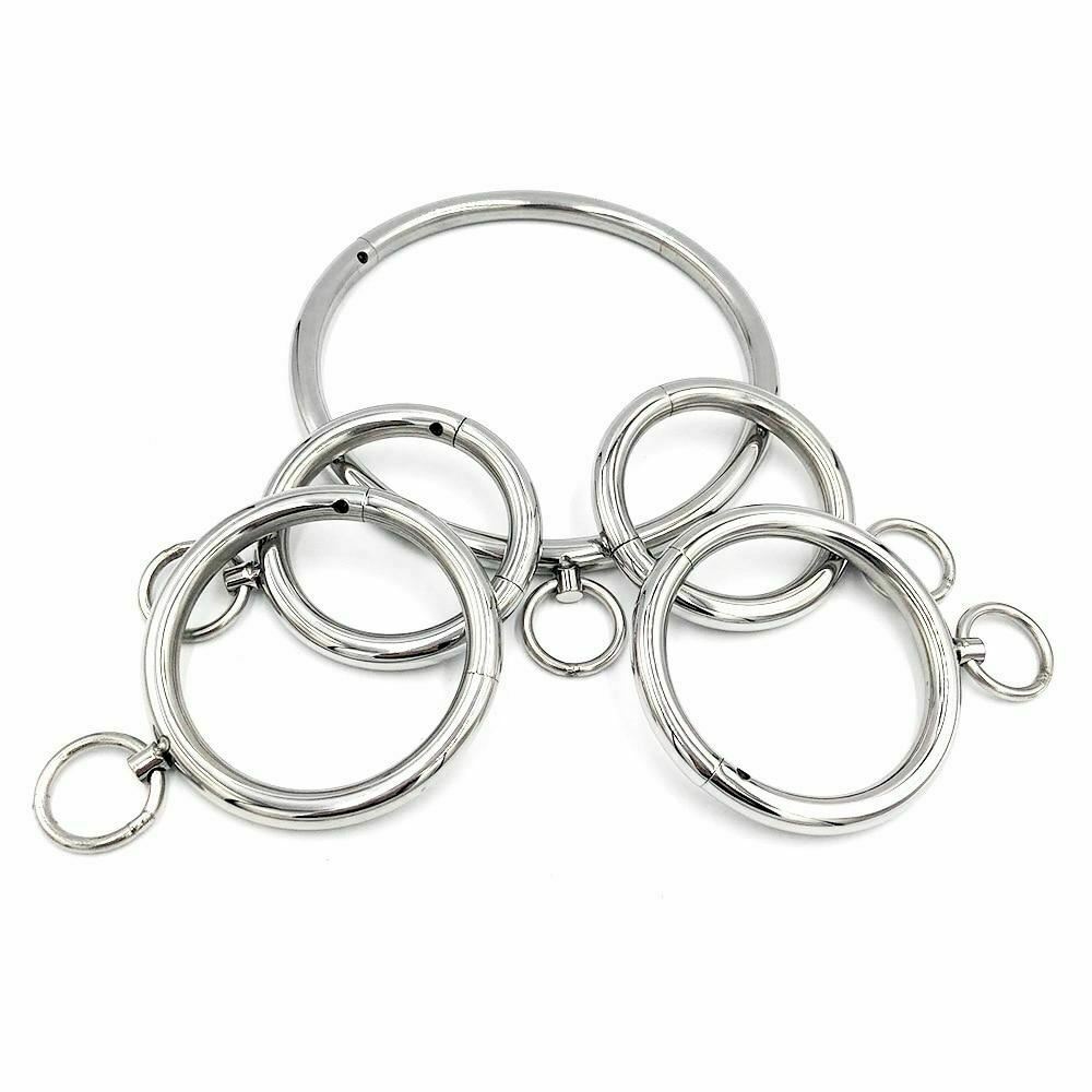 House Of Dasein Stainless Steel Bdsm Handcuffs Ankle Cuffs Collar Metal Bondage Restraints Kit