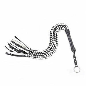 88Cm Black White Woven Flogger Bdsm Spanking Play Sex Whip