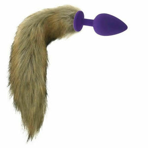 House Of Dasein Brown Fox Tail Stainless Steel Anal Butt Plug Pet Play Bdsm