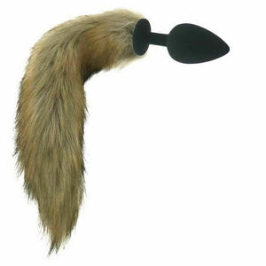 House Of Dasein Brown Fox Tail Stainless Steel Anal Butt Plug Pet Play Bdsm