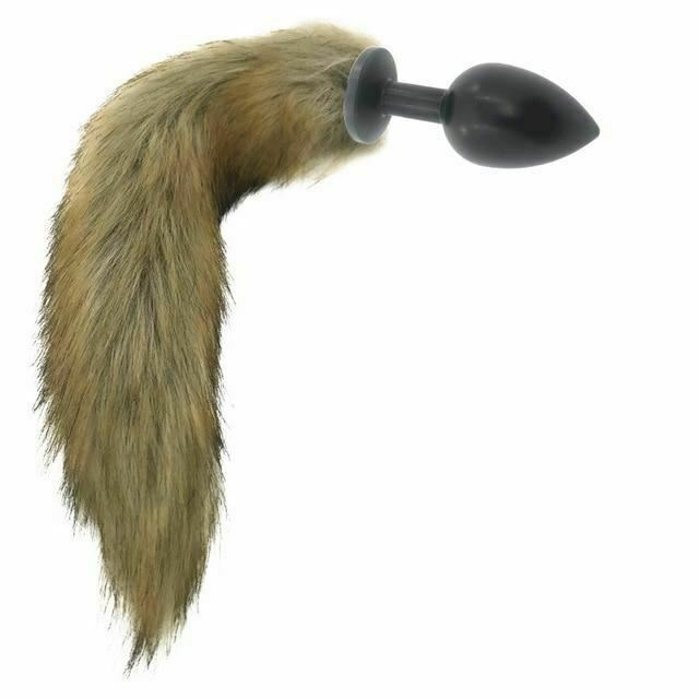 House Of Dasein Brown Fox Tail Stainless Steel Anal Butt Plug Pet Play Bdsm