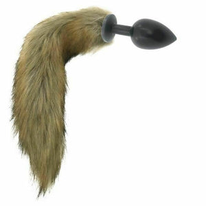 House Of Dasein Brown Fox Tail Stainless Steel Anal Butt Plug Pet Play Bdsm