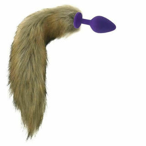 House Of Dasein Brown Fox Tail Stainless Steel Anal Butt Plug Pet Play Bdsm