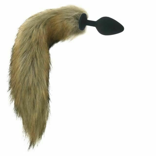 House Of Dasein Brown Fox Tail Stainless Steel Anal Butt Plug Pet Play Bdsm