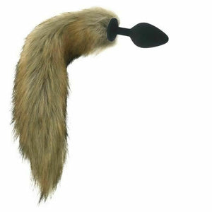 House Of Dasein Brown Fox Tail Stainless Steel Anal Butt Plug Pet Play Bdsm