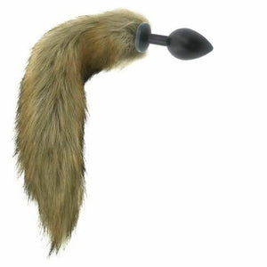 House Of Dasein Brown Fox Tail Stainless Steel Anal Butt Plug Pet Play Bdsm