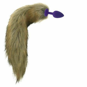 House Of Dasein Brown Fox Tail Stainless Steel Anal Butt Plug Pet Play Bdsm