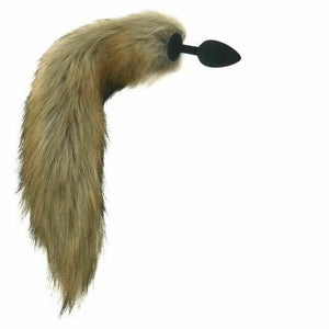 House Of Dasein Brown Fox Tail Stainless Steel Anal Butt Plug Pet Play Bdsm