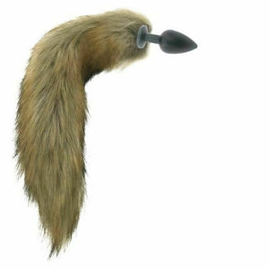 House Of Dasein Brown Fox Tail Stainless Steel Anal Butt Plug Pet Play Bdsm