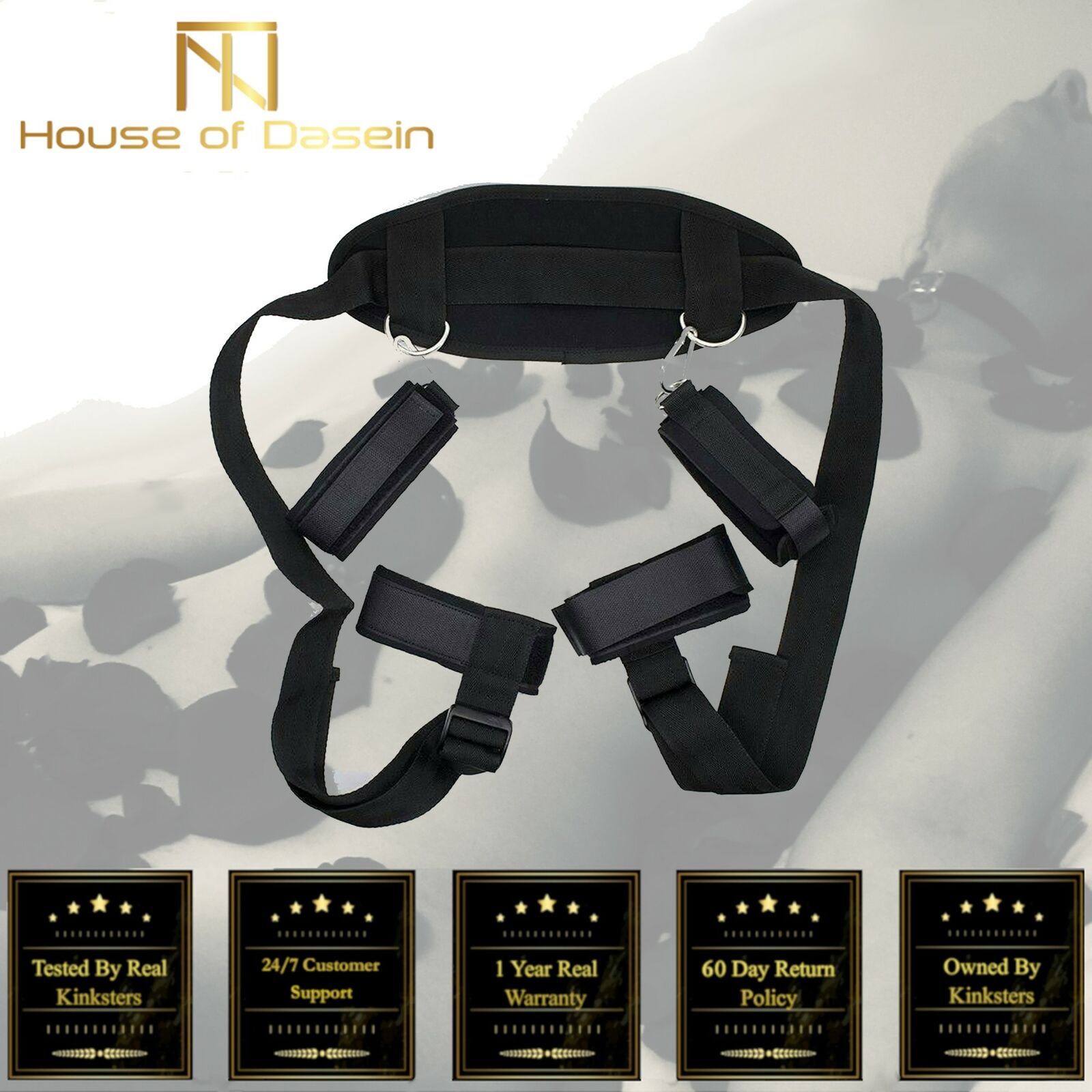 House Of Dasein Bdsm Full Restraints Set Bondage Slave Straps Wrist Ankle Cuffs Kit