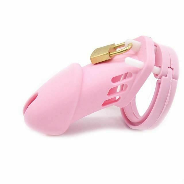 Soft Silicone Male Locking Chastity Device Penis Cage Cock Rings